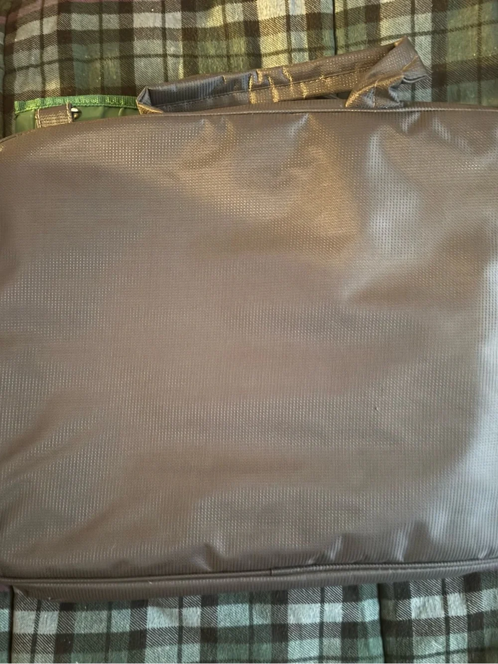 GUESS Men's Gray Laptop Briefcase with Silver Logo